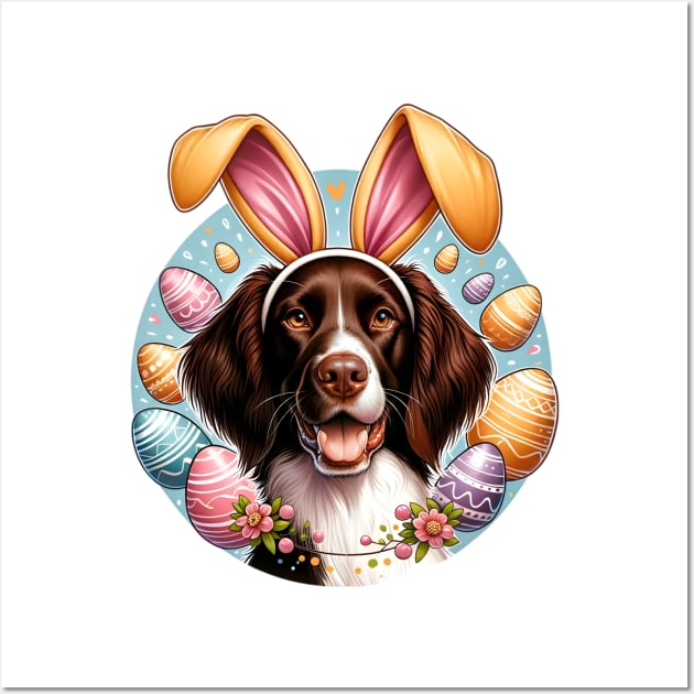 Small Munsterlander Pointer Celebrates Easter with Bunny Ears Wall Art by ArtRUs